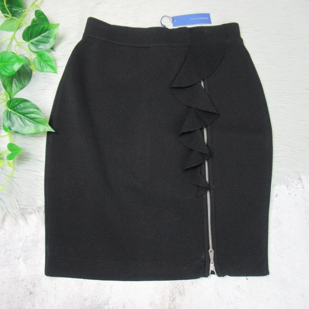 Rebecca Minkoff Angela Ruffled Zipper Pencil Skirt Women’s Large NWT
